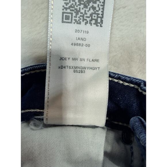 TRUE RELIGION Joey Mid Rise Flare Denim Jeans 26 Ocean Blue Y2K Flare Retrocore - Picture 6 of 13